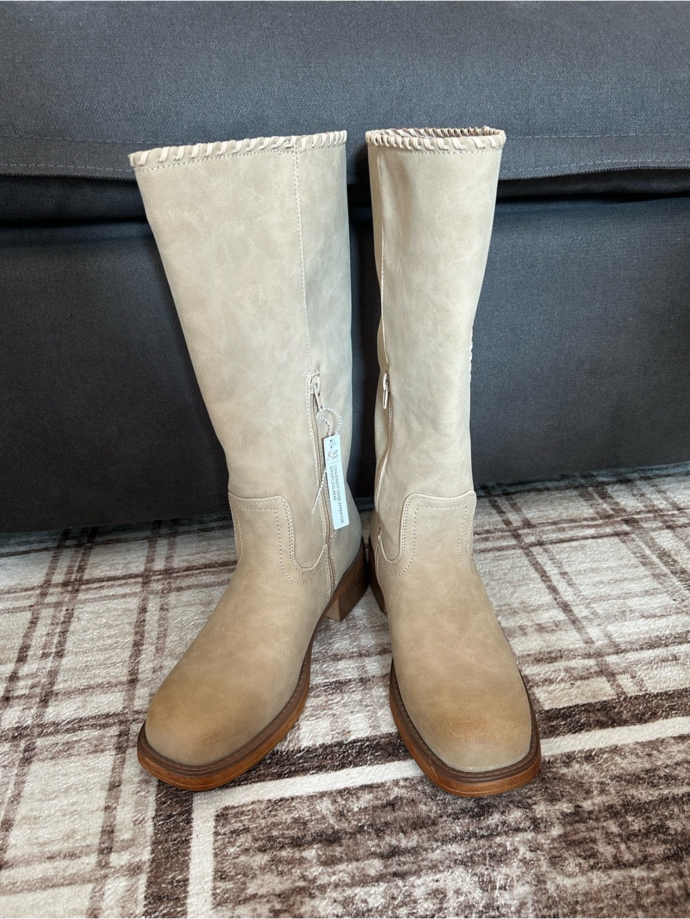 New York & Company Women's Carmen Tall Boots Taupe Size 10